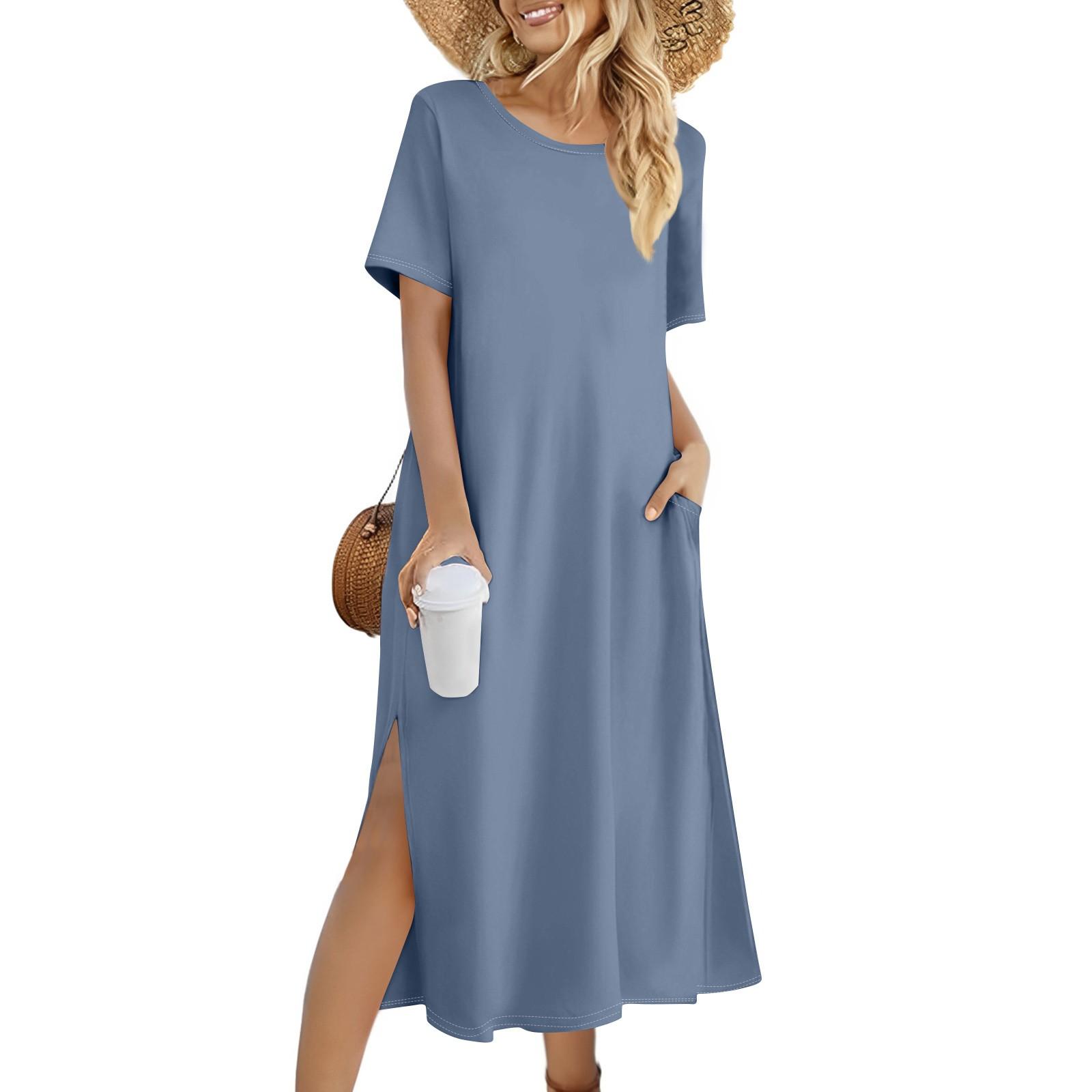 

Женское модное летнее однотонное платье, повседневное пляжное платье, облегающее праздничное платье L