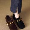 Fashion Women's 2025 Spring and Summer New Retro Versatile Deep Mouth Round Toe Block Heel Single Shoes Kitten Heel Loafers
