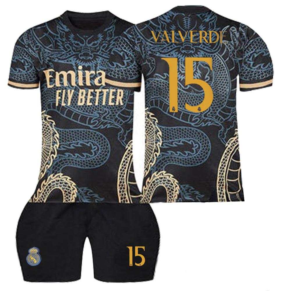 2324 Real Madrid Football Jersey Dragon Pattern Black