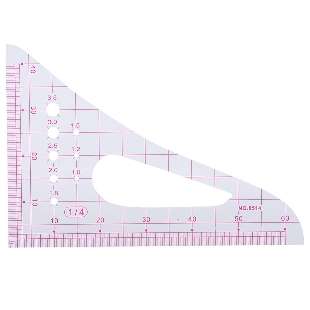 4pcs Multifunction Pattern Ruler Plastic Drafting Tool Durable Curve Ruler Clothing Design