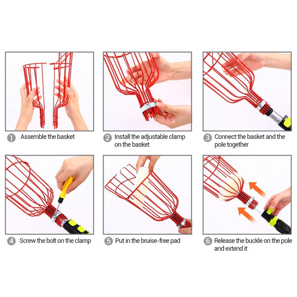 Tree Fruits Picking Basket Lightweight and Practical Gardening Accessory