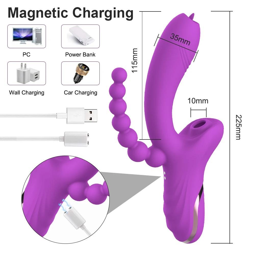 Female Tongue Licking Masturbation Clitoris G Spot Anal Stimulator Fast Squirt Clit Sucker Dildo Vibrator for Women 18+ Sex Toys