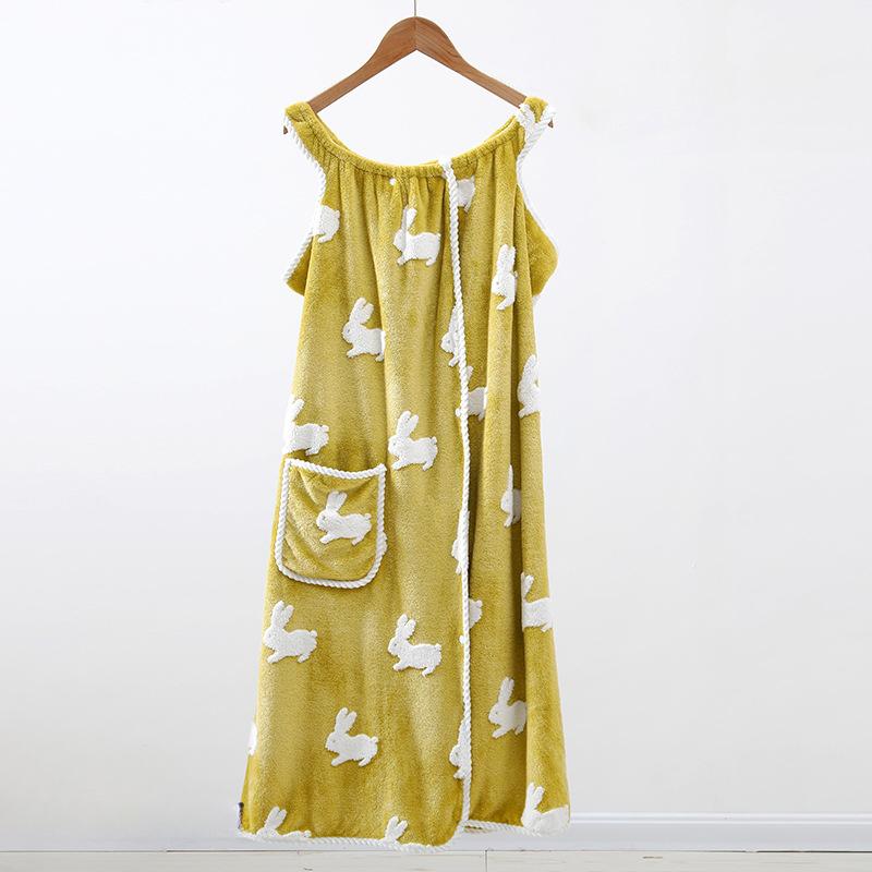 

Носимые женские халаты из микрофибры, мягкие и приятные для кожи, впитывающие банные полотенца, домашний текстиль для ванной комнаты 55*100cm жёлтый