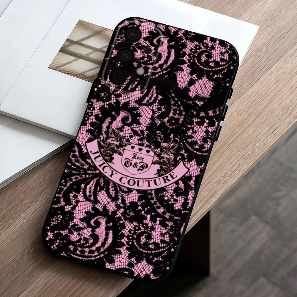 J-Juicy C-Couture Чехол для телефона для Samsung Galaxy A73,A72,A71,A70,A53,A52,A51,Других Мягкий черный чехол Samsung a21