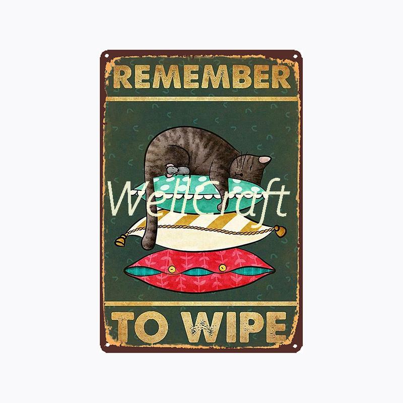 [ WellCraft ] 20*30cm You Are My Sunshine Cat Metal Poster Tin sign Vintage Wall Plaque Decor WX-62-1