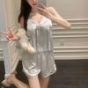 Ice Silk Pajamas Ladies Girlish Suspender Shorts Sexy Pajamas with Chest Pads Fashionable Hot Stamping Butterfly Loungewear Sweet