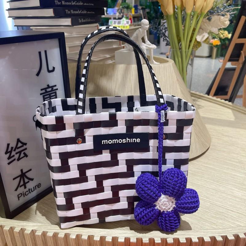

Hand-woven Bag All-matching Casual Women s Handbag Vacation Large-capacity Vegetable Basket Hand Carry 23x21x13 counter quality close your eyes!