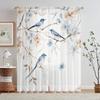 2 Stück Wunderschöne blaue Vorhänge mit Blumenmuster   Polyesterstoff   Maschinenwaschbar   Geeignet für Wohn- und Schlafzimmer