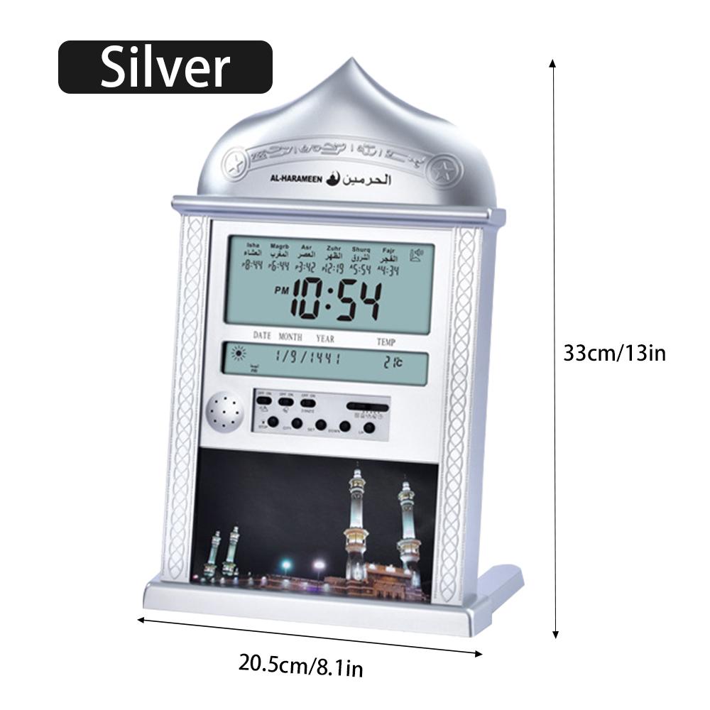 Muslim Prayer Wall Clock Calendar Alarm Clock Azan Calendar Ramadan Prayer Reminder Alarm Clock Islamic Mosque Gifts Decoration