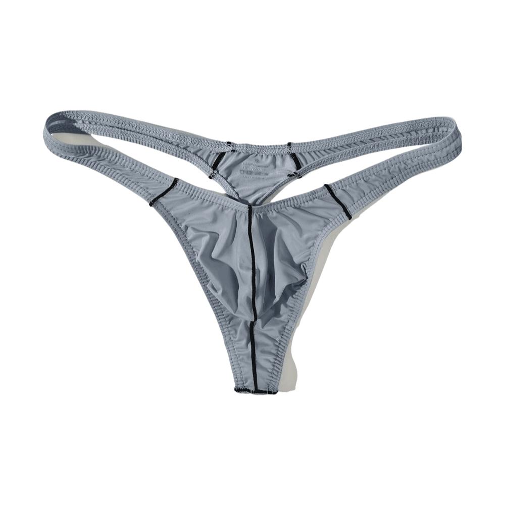 Seamless Men Underwear Low Waist T-back Briefs Simple Men's Thong Daily Wear
