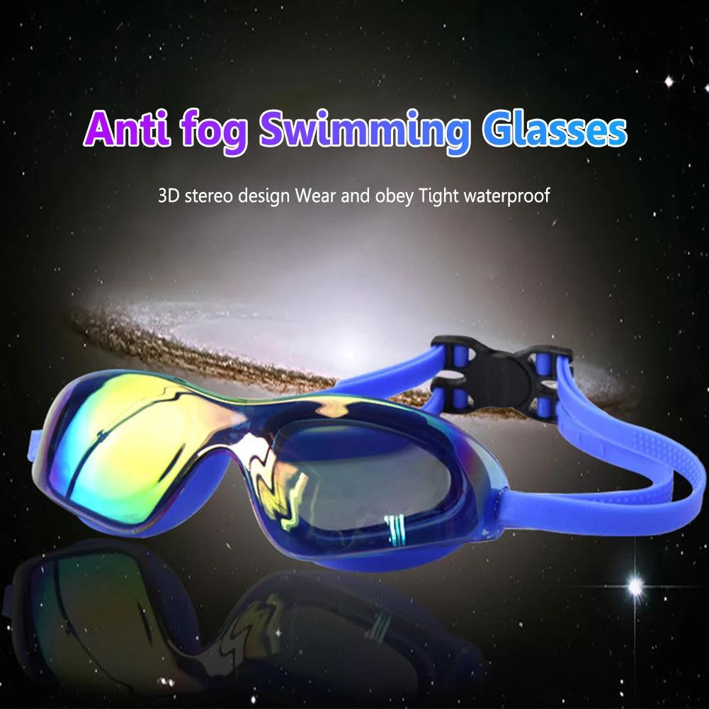 Galvanisierte Taucherbrille Verstellbare Schwimmbadbrille Dicht Schwimm-Sportbrille für Damen Herren Jugendliche Kinder