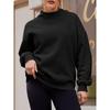 High Neck Fleece Lined Women's Sweatshirt Long Sleeve Casual Pullover Top for European American Workout Women