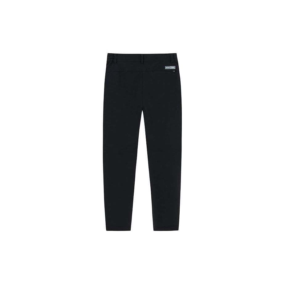 Anta Champion Outdoor Series Solid Color Water-Repellent Woven Straight Leg Casual Work Pants Women Bottoms Basic-Black 162410505-1
