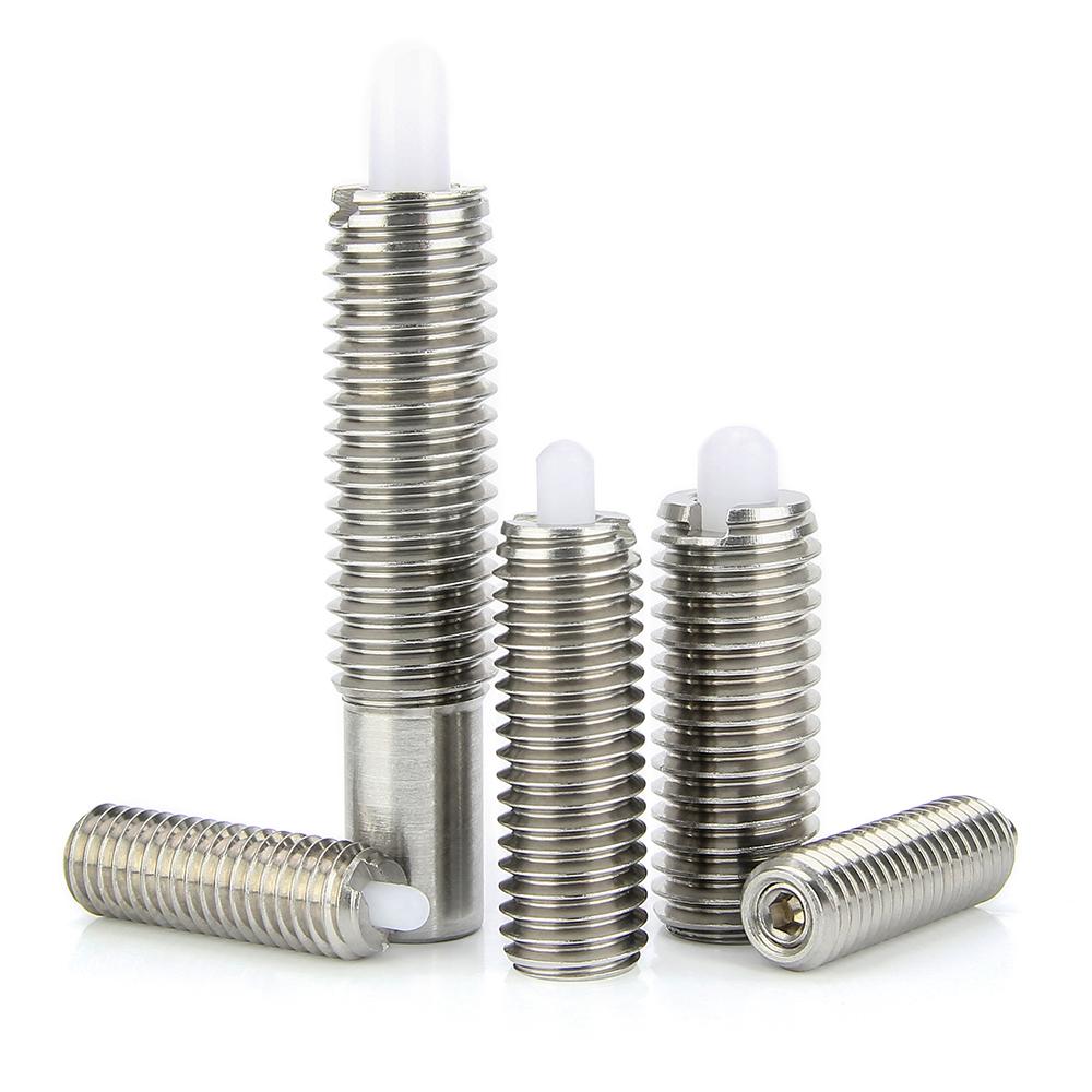 Leichte/Schwere Last Edelstahl Buchse Langhub Kolben POM Kunststoffkopf Einziehbarer Federkolben Schraube Federpositionierung