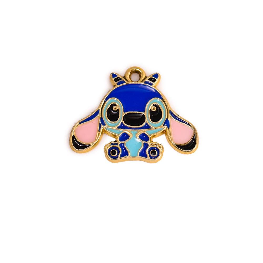 Přívěsek Stitch Kreslený Kapkový Olej Slitinové Šperky Doplňky pro DIY Náramky, Oblečení a Klíčenky