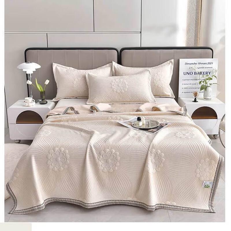 

Huici Home A-Grade Mugwort Knitted Cotton Jacquard Summer Quilt