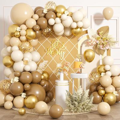 Weißgold Ballon Girlande Bogen Kit Hochzeit Geburtstagsfeier Dekorationen Kindergeburtstag Ballon Latexballon Babyparty Dekoration