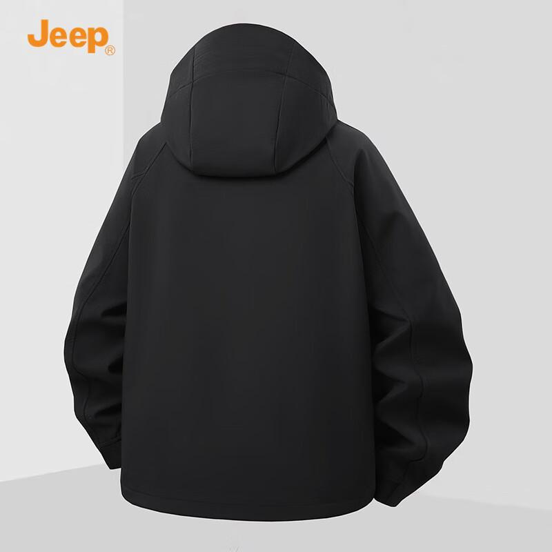 Jeep Men's 2025 Autumn Hooded Softshell Windbreaker Jacket