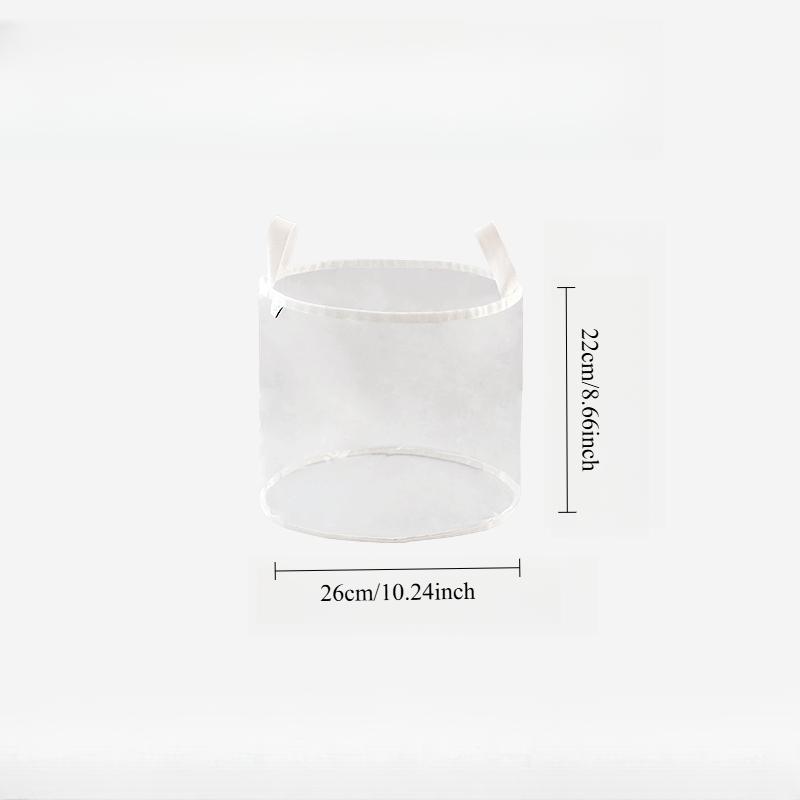 

Clear PVC Storage Bins Round Toy Organizer with Handles Foldable Playroom Transparent Baskets for Board Games, Puzzles, Books