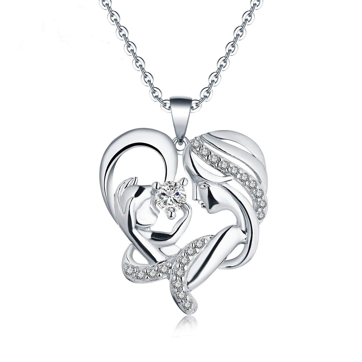 

Heart Graceful Twotone Necklace For Women Perfect For Special Occasions And Gifts Silver Necklace