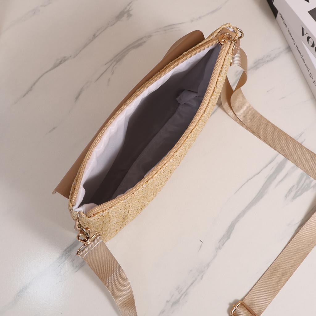 Woven small square bag fashionable and simple women's crossbody shoulder bag versatile lock bag