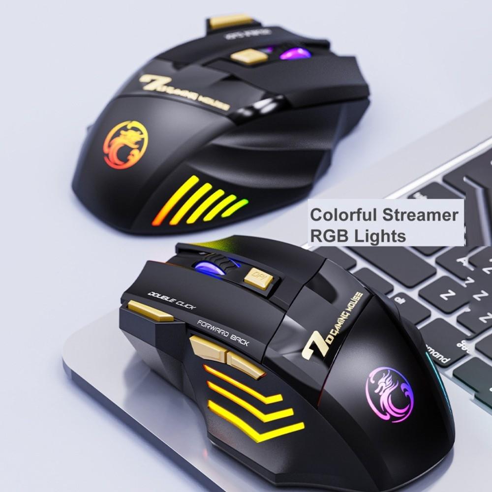 Colorful Lights 2.4G Wireless Mouse RGB Rechargeable Mouse Cool Laptop Wireless Mouse  Office/Home