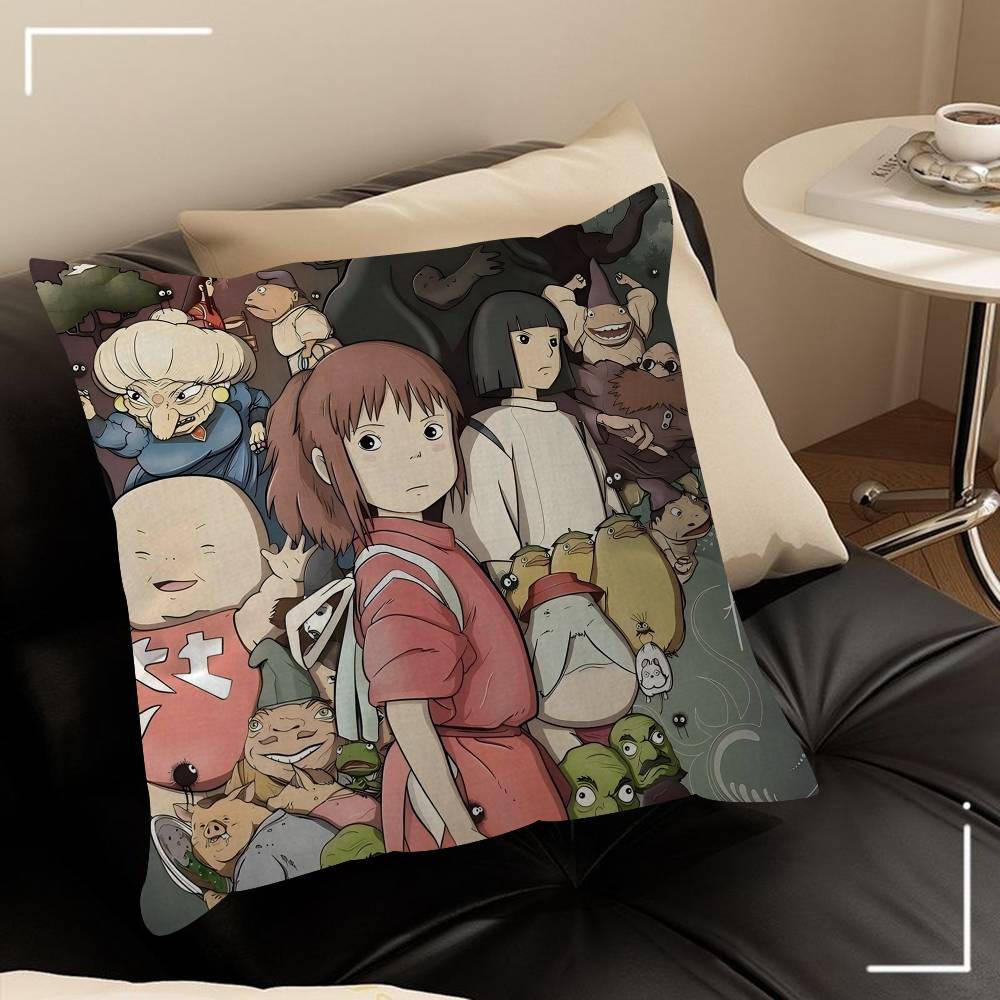 Spirited Away Anime Poster Maple Design Cushion Cover Happy Autumn Harvest Decor Holiday Decorati Pillow Cover