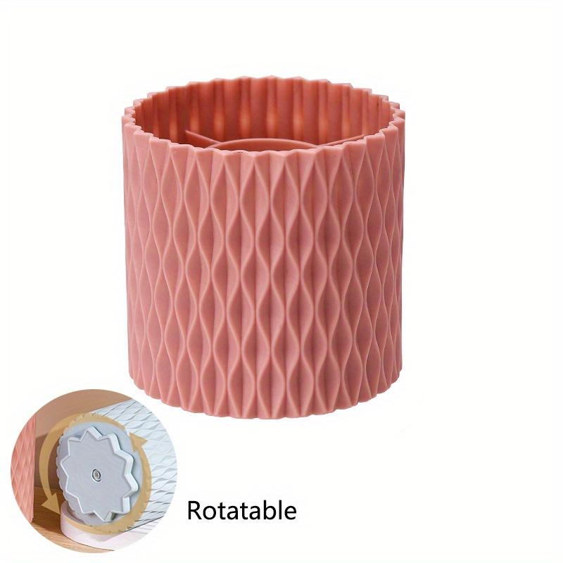 

11,8*11,8*11,8 см, 1 шт., вращающийся на 360 градусов органайзер для кистей и ручек для макияжа, многофункциональный держатель для хранения помады и карандашей для бровей. розовый