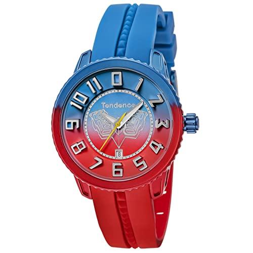 Tendence De Color Ultraman Zero Model Watch, Blue/Red Dial, Aluminum, Mineral Glass, Quartz Movement, 42mm, TY933004, Red [Parallel Import]