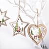 New Gift DIY Craft Christmas Tree Pendant Xmas Ornament Wood Hanging Snowman Snowflake Elk