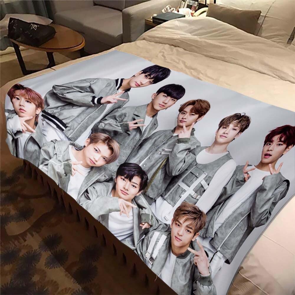 Stray Kids Blanket Soft Sofa Cover Kpop Singer Throw Blanket Flannel Blanket Lightweight Warm Bed Blankets for Bedroom Couch