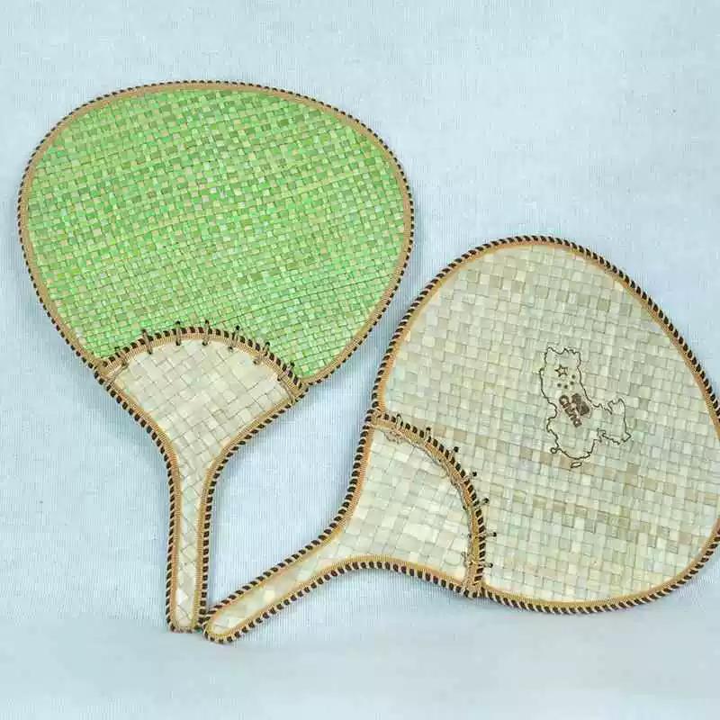 New Style Summer Traditional Handmade Woven Fan, Hand-Held Straw Fan, Small Round Fan, Ancient Style Mosquito-Repelling Banana Leaf Fan