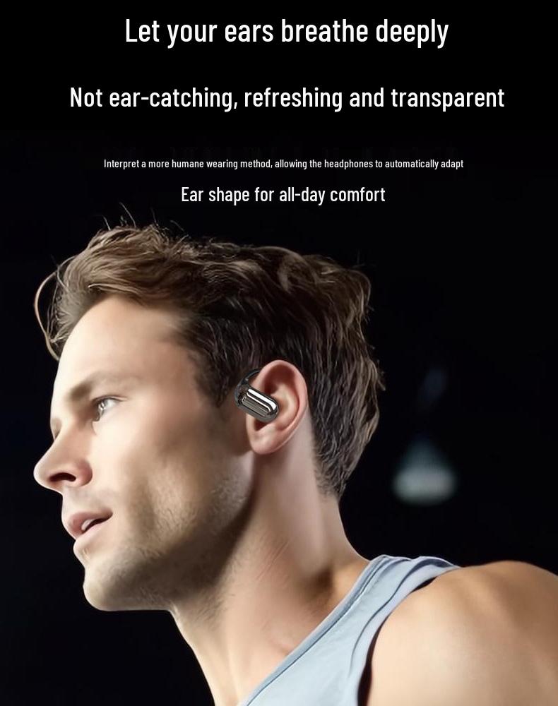 Grenzüberschreitende Bluetooth-Kopfhörer mit Ohrbügel — Kabellos, Knochenleitung, Lange Akkulaufzeit, KI-Übersetzung