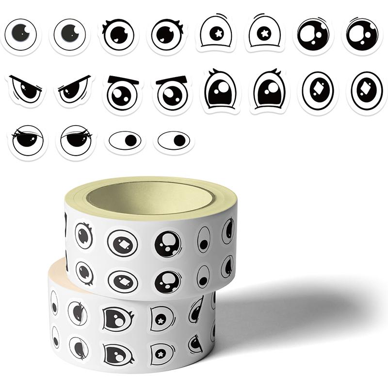 500PCS Eye Stickers Labels Cute Black White Cartoon Eyes Self Adhesive Stickers Wiggle Eye Stickers Eyeball Decals for DIY Craft