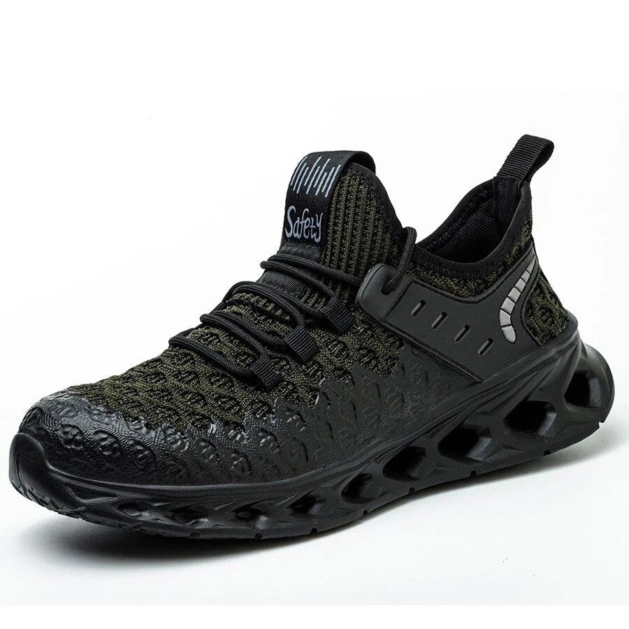 

2024 легкая рабочая защитная обувь для мужчин, дышащая, противоскользящая, противоскользящая, спортивная защитная обувь, рабочие ботинки, обувь 48 зелёный