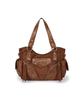 Iugamakaras Studded Suede Shoulder Bag (Brown)