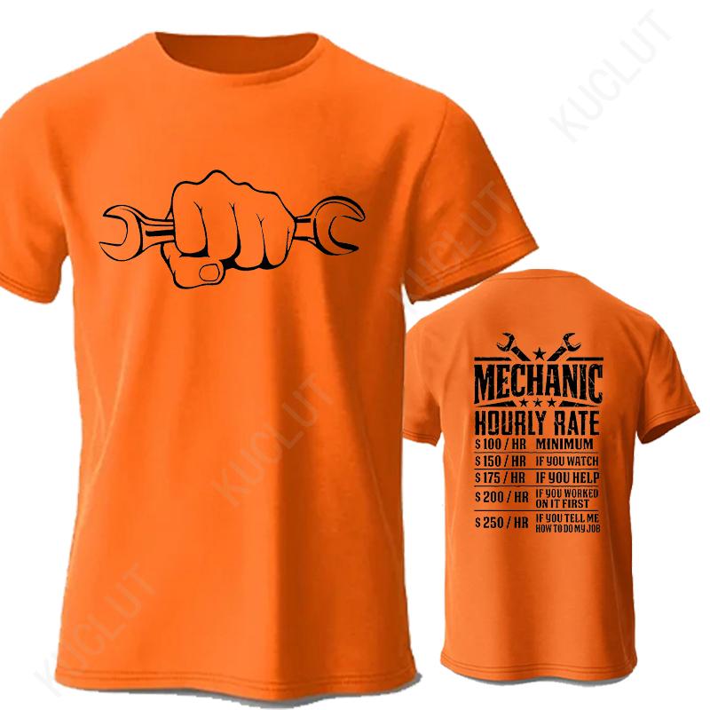 Tricou pentru bărbați Topuri Tarif orar mecanic Tricou unic Tricou bărbătesc Inginer reparații auto Design grafic Tricou Îmbrăcăminte Idee de cadou