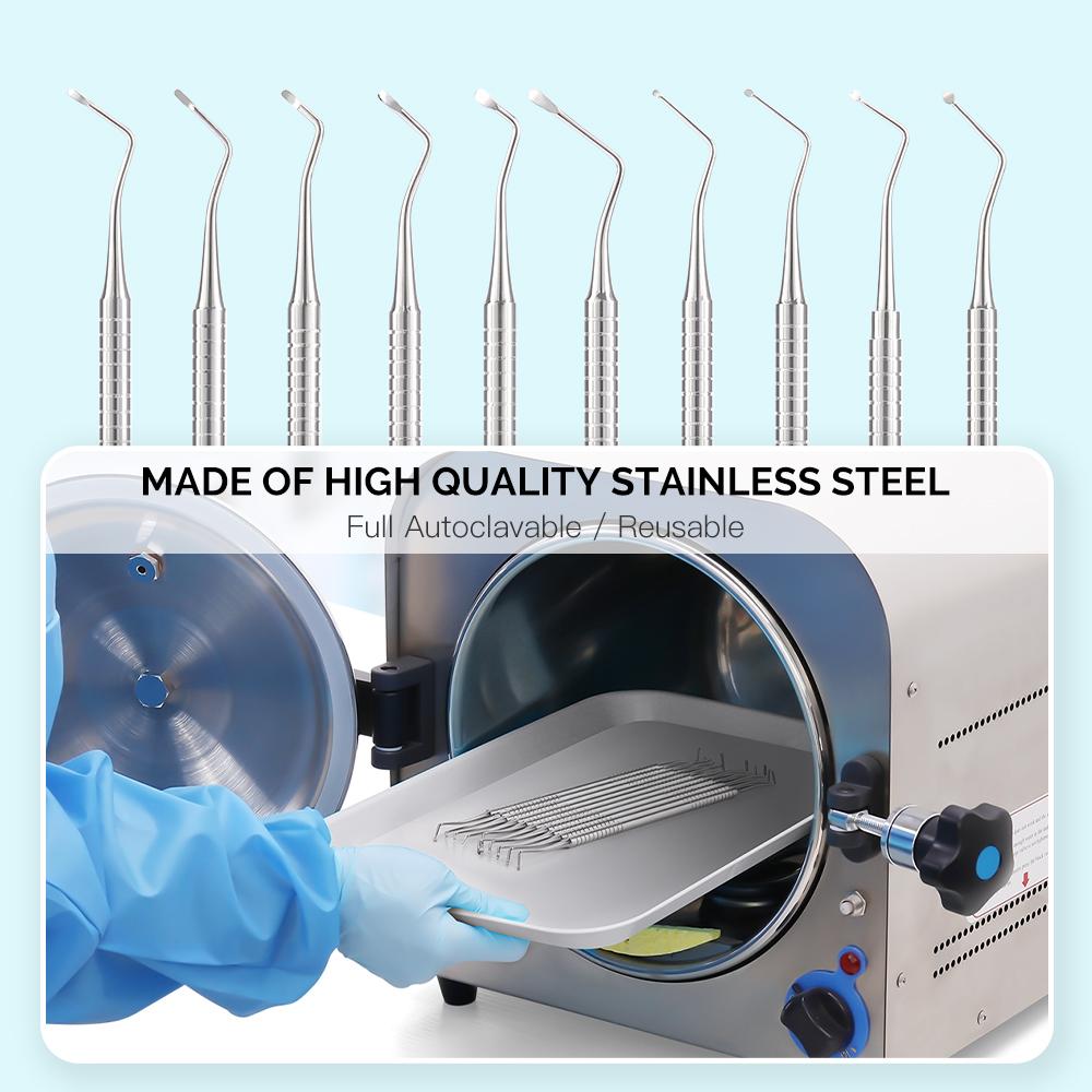 1Pcs AZDENT Dental Excavator Endo Spoon Double Ended Instruments Stainless Steel Tooth Cavity Carious Decay Treatment Lab Tool