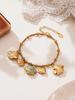 Qiong Yao Ocean-Style Shell & Fish Pendant Bracelet with 18k Gold PVD Plating