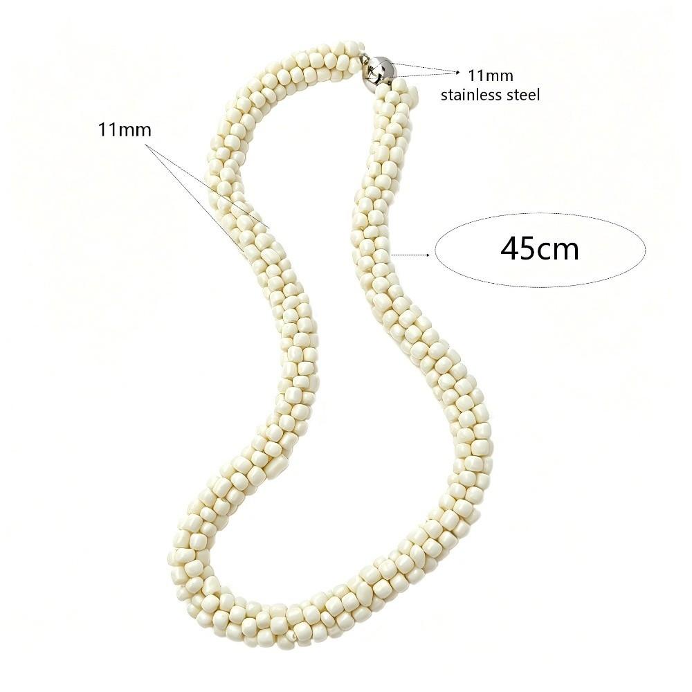 Multi-Layer Beads Women's Necklace Stainless Steel Magnetic Clasp Bohemian Necklace Party