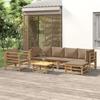VidaXL Garden Lounge Set 7 Pcs with Taupe Cushions Bamboo 3155117