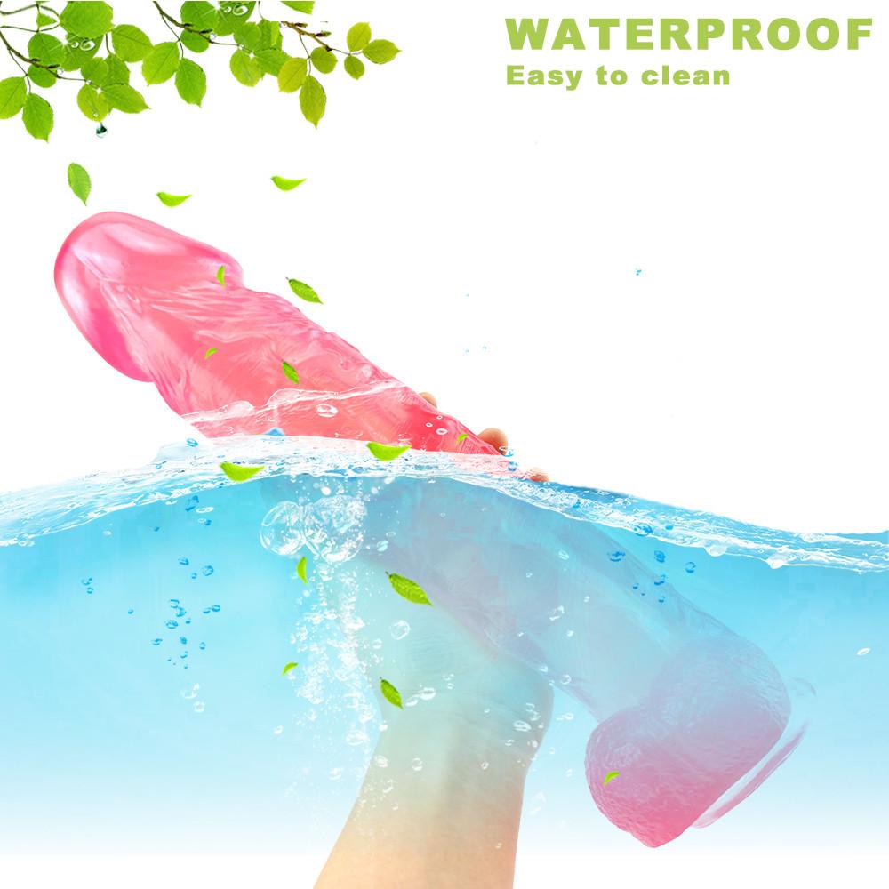 Dildo realist din PVC moale cu piele roz cu ventuză puternică Jucării de stimulare a punctului G pentru femei Dildo Masturbator feminin