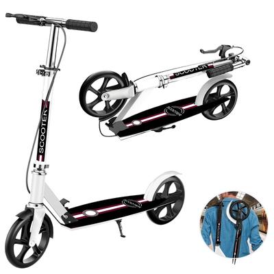 Kickboard, Kick Scooter, Foldable, for Children and Adults, 4-level Height Adjustment, Foothandle Brake Included [mud Cover Included], 8 Inch Big