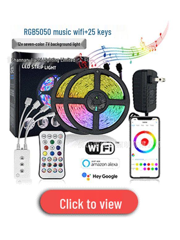 WiFi Bluetooth LED Light Strip Set: Waterproof, Smart Voice Control, RGB Colorful 5050, 2835 Atmosphere Light.