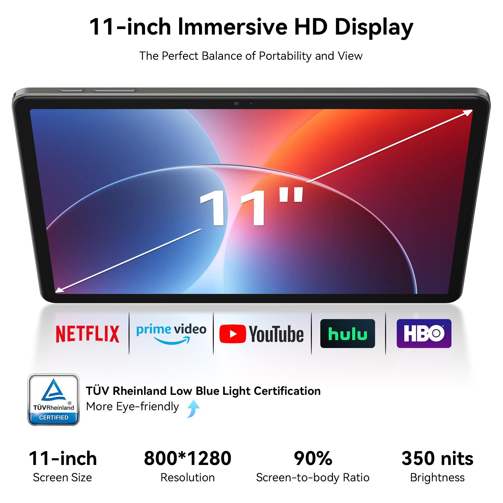 TABWEE T50 Android 16 Tablet 11 Zoll - 24GB RAM+128GB ROM (2TB TF