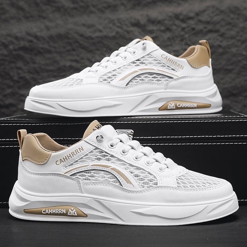 2025 neue atmungsaktive Hollow Board Schuhe Herren große Netz weiße Schuhe Sommer Herrenschuhe Low-Top lässige trendige Schuhe Herren Live-Übertragung