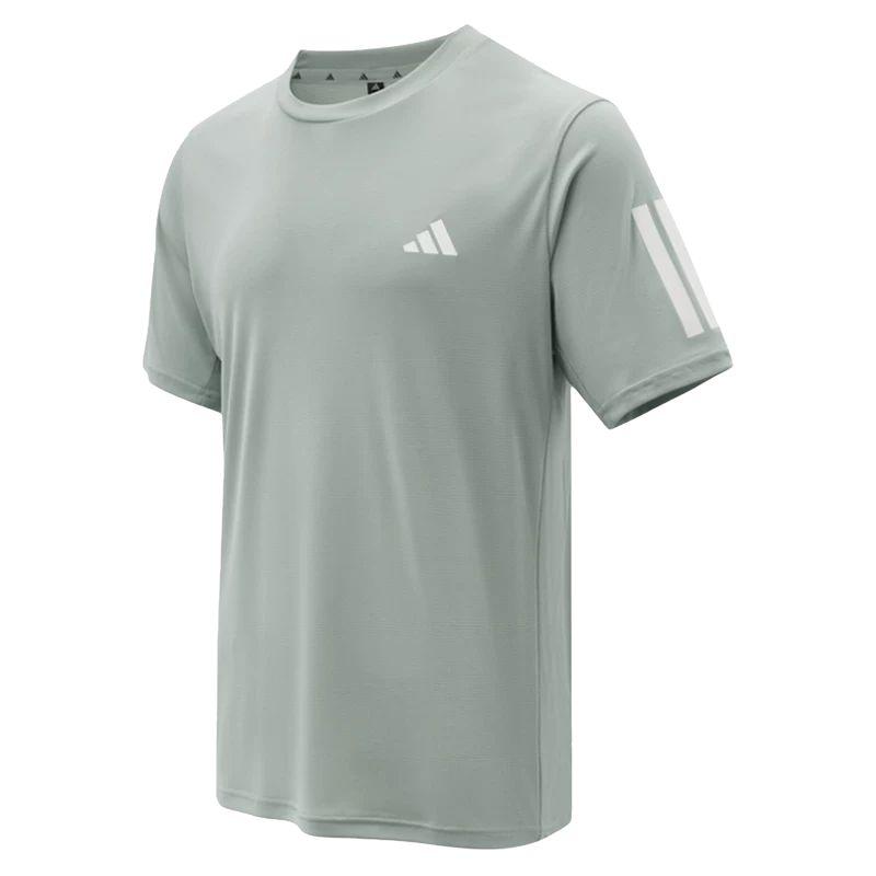 Adidas T Shirts Men s Sage Green Crew Neck Moderate KU8732