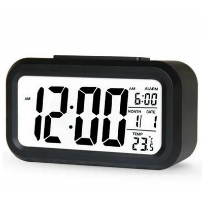 Relógio de mesa digital LED 2024 com luz de fundo, função soneca, silenciador, calendário, relógio eletrônico de mesa com luz de fundo, relógio de mesa a bateria - para LED