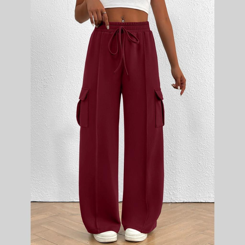 Women's Running Sports Pants Overalls Loose Wide-leg Casual Pants Casual Exercise Jogging Pants with Pockets