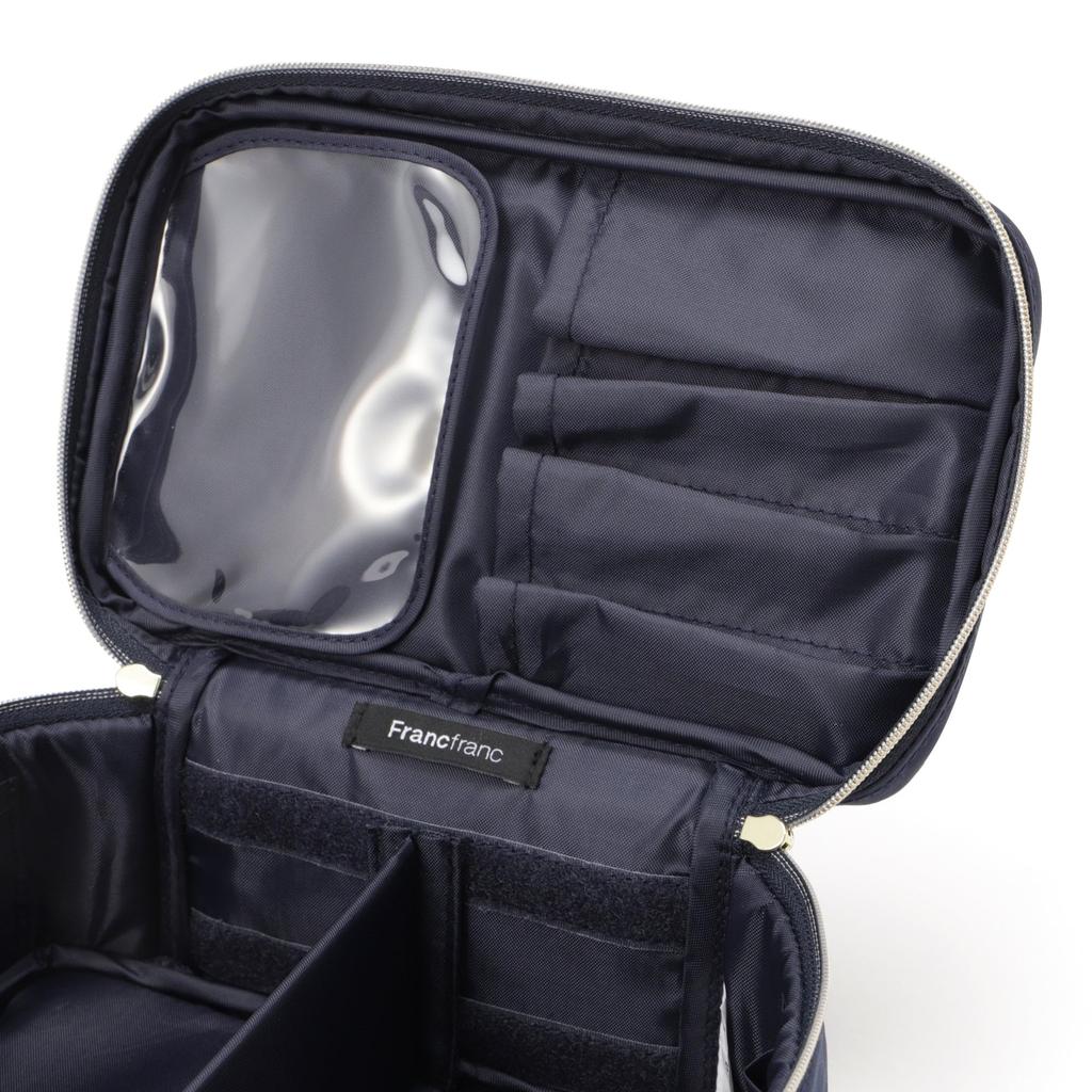 Francfranc Frill Vanity Pouch S [All 2 Colors] - Stylish Cosmetic Bag, Travel Organizer